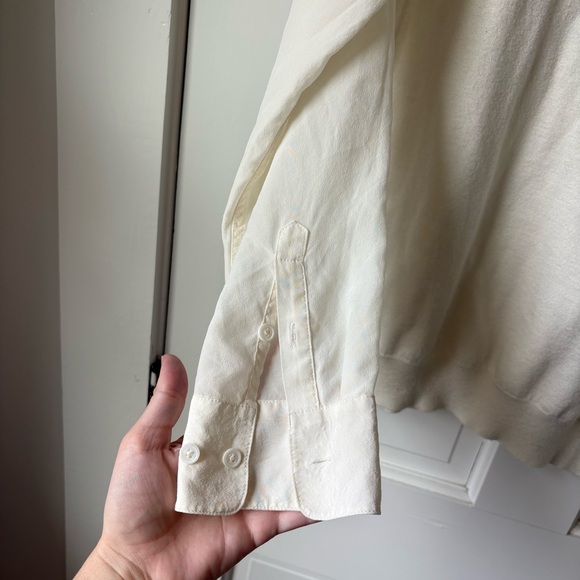 Joie Classic Cream Knit and Sheer Crew Neck Sweater Size S - Picture 2 of 5